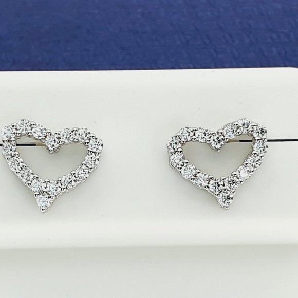 925 Sterling Silver CZ Stud Earrings for Women/Girl, US925P124 - Picture 2 of 8